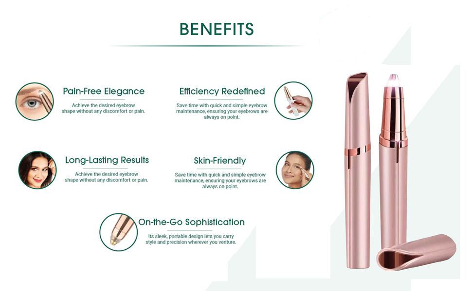 Facial hair remover for eyebrows, upper lip, cheeks and chin