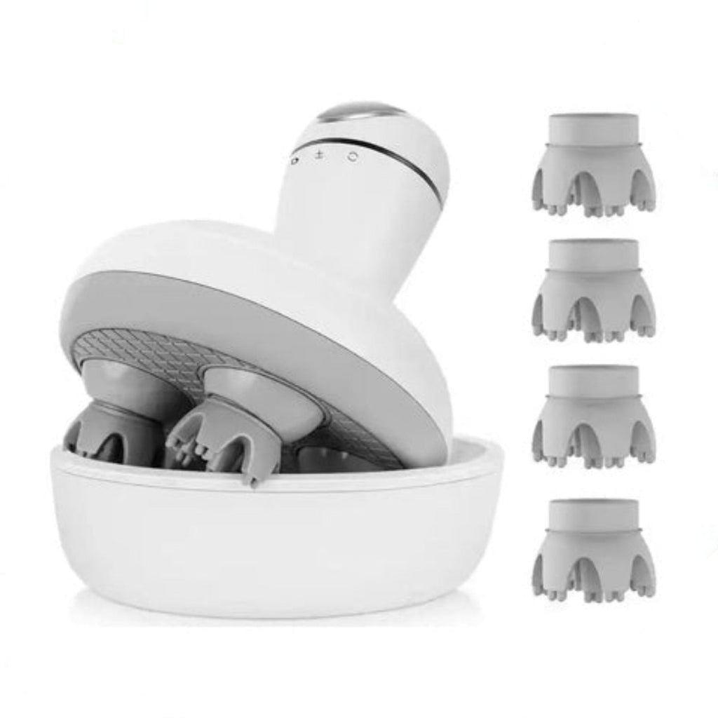 Cordless scalp massager with detachable silicone massage nodes